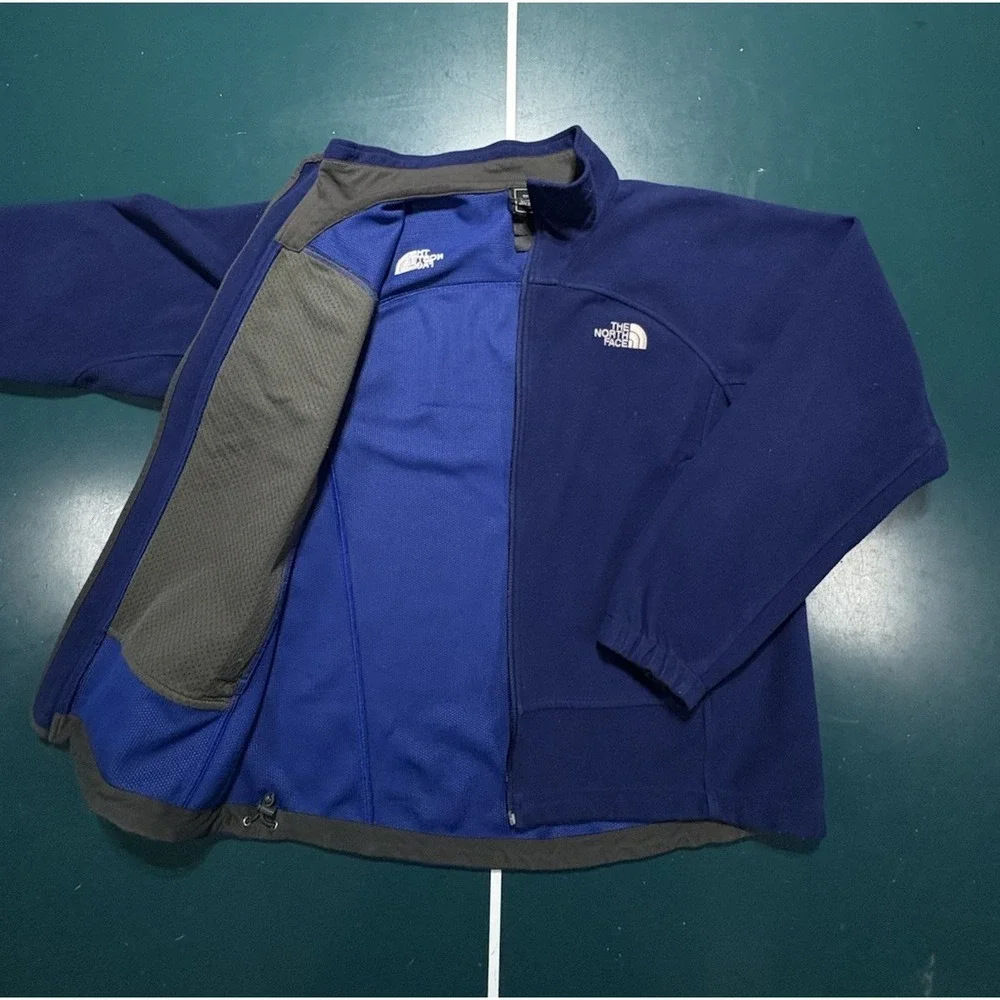 The‎ North Face Jacket Men's Medium Windwall Full Zip Fleece Lined Outdoor Blue